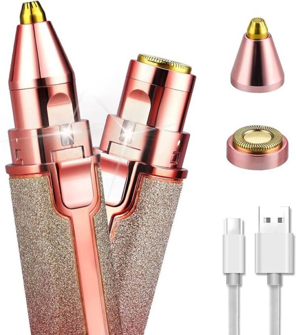 Facial Hair Remover for Women Face Upper Mustache Lip Chin Hair Curler (Rose Gold)